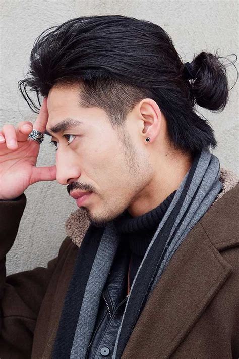 man bun for curly hair|samurai hair bun.